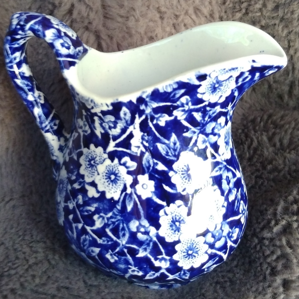 Royal Crownford "Blue Calico" Cream Pitcher